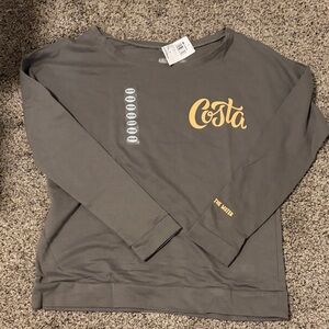 Costa Women's Scoop Neck Logo Sweater in Gray